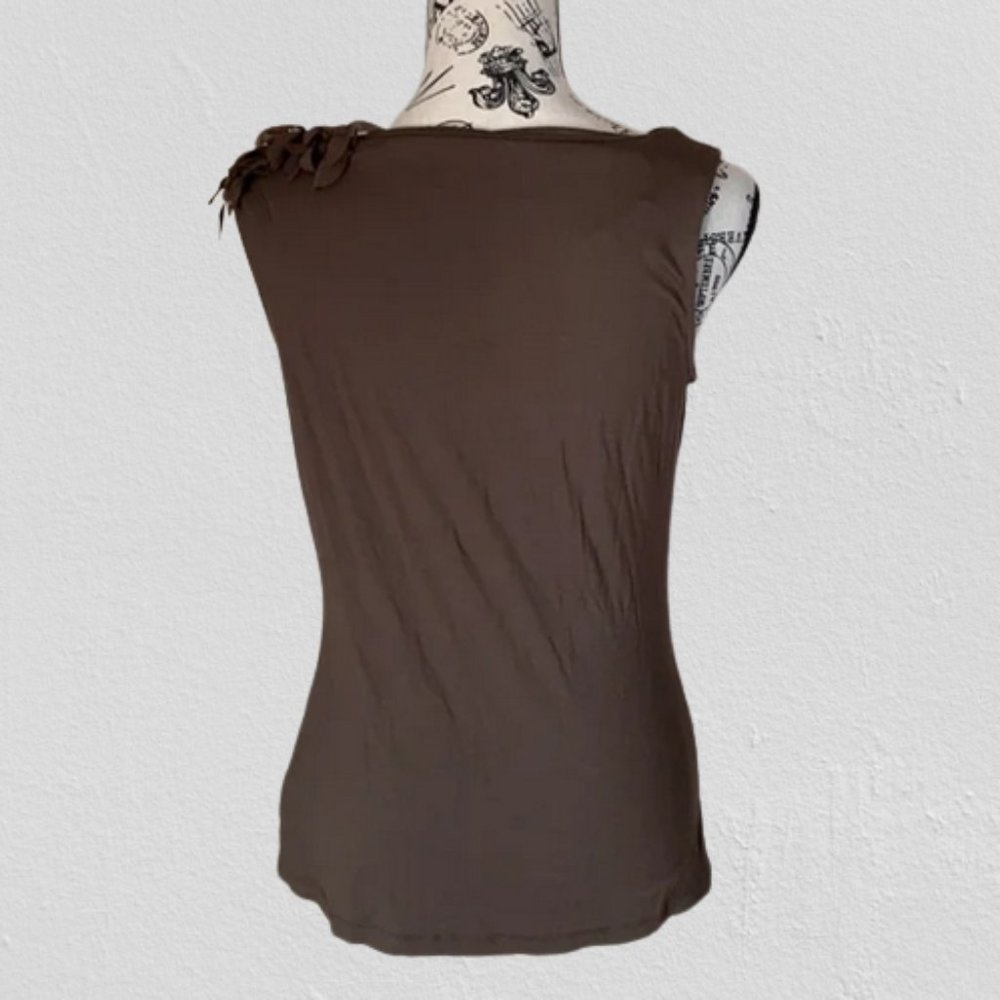 Anne Klein Sleeveless Top | Brown - Picture 4 of 9